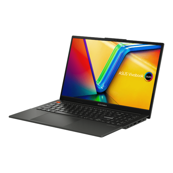 ASUS Vivobook S 15 OLED in sleek Cool Silver with 15.6-inch ultra-slim bezels, featuring premium aluminum chassis at just 1.6kg"