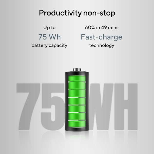 70Wh Battery with 60% Charge in 49 Minutes on Vivobook S 15 OLED