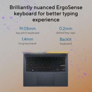 Ergonomic ASUS ErgoSense Keyboard on Vivobook S 14 Flip Laptop