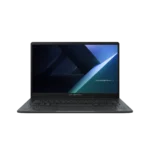 Asus ExpertBook B1 B1403CVAB-S62716X laptop in Gentle Grey, closed and viewed from a slight angle, highlighting its portable 14-inch design.