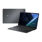The Asus ExpertBook B1 B1503CVA-NJ1008X open to a working angle, displaying its 15.6-inch anti-glare FHD display and full-size keyboard with numeric keypad.