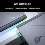 Comprehensive I/O selection on the ROG Strix G16 including Thunderbolt 4, HDMI 2.1, and RJ45 Ethernet for high-speed gaming and streaming