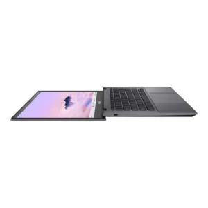 he ASUS Chromebook Plus CX3402CVA-PQ0675 open, displaying its 14-inch anti-glare FHD screen and ChromeOS interface.
