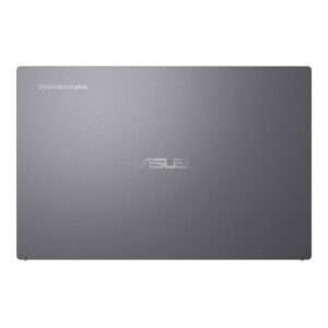 Image focusing on the top bezel of the ASUS Chromebook Plus CX34 CX3402CVA-PQ0088, showing the 1080p webcam and its physical privacy shutter.