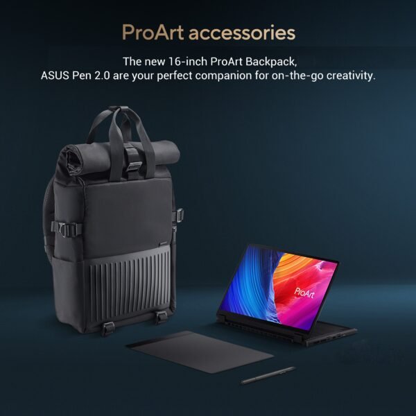 ASUS ProArt PX13 OLED HN7306WU-LX402WS in sleek black with premium aluminum chassis and subtle ProArt branding