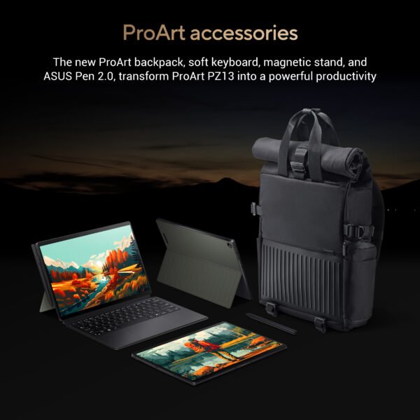 ASUS ProArt PZ13 OLED HT5306QA-LX402WS with long-lasting battery for on-the-go creativity