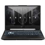 ASUS TUF Gaming A15 FA506NCR-HN054W laptop in Graphite Black, featuring a 15.6-inch FHD 144Hz display and RGB-backlit keyboard.
