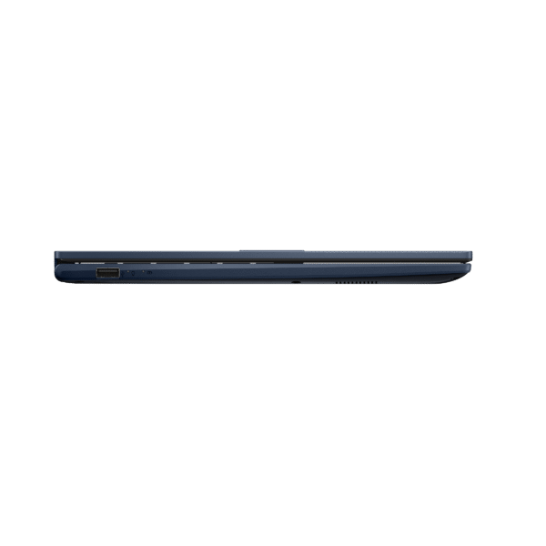 The Quiet Blue ASUS Vivobook 15 X1504VA-NJ2217WS laid fully flat, demonstrating its 180-degree hinge for versatile viewing and sharing