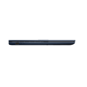 The Quiet Blue ASUS Vivobook 15 X1504VA-NJ2325WS laid completely flat, showcasing its versatile 180-degree hinge design for easy screen sharing.