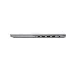 Side profile of the Cool Silver ASUS Vivobook 15 X1504VA-NJ2324WS, clearly showing its array of I/O ports, including USB Type-C, USB Type-A, HDMI output, and the audio jack.