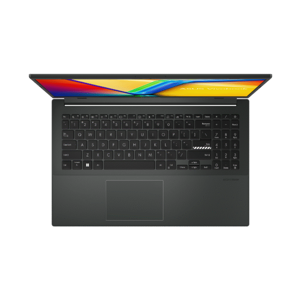 Premium chiclet keyboard on ASUS Vivobook Go 15 with 1.4mm key travel and large multi-gesture touchpad for comfortable typing experience