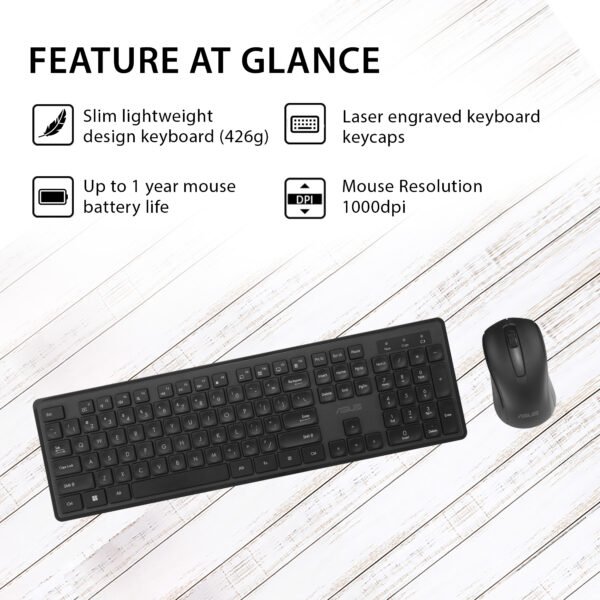 ASUS Wireless Keyboard and Mouse Set CW101-BK - Image 8