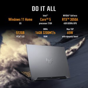 Unboxing ASUS TUF Gaming F16 FX677VB-RL095W with included 240W power adapter and documentation