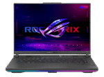 ASUS ROG Strix G16 gaming laptop (G614JI-BG711WS) with a sleek black chassis, RGB keyboard, and angular design