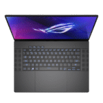 ROG's per-key RGB backlit keyboard with 1.7mm key travel, optimized actuation, and dedicated hotkeys for gaming macros