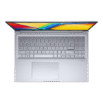 Full-size backlit keyboard with 1.4mm key travel and oversized touchpad on ASUS Vivobook 16X, including dedicated numeric keypad"