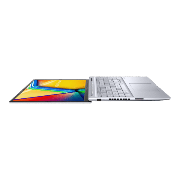 "Side view showing Vivobook 16X's Thunderbolt 4, USB 3.2 Gen 1, HDMI 2.0, and audio combo jack for comprehensive connectivity"