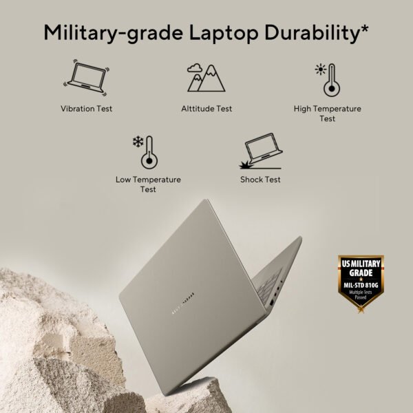 Front view of the ultra-lightweight ASUS Zenbook A14 UX3407QA-QD258WS under 1 kg, available at yourshoppy.com