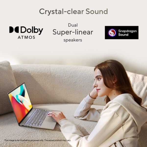 14-inch 2.8K OLED display on ASUS Zenbook A14 with ultra-thin NanoEdge bezels, backlit keyboard, and oversized glass touchpad with NumberPad"