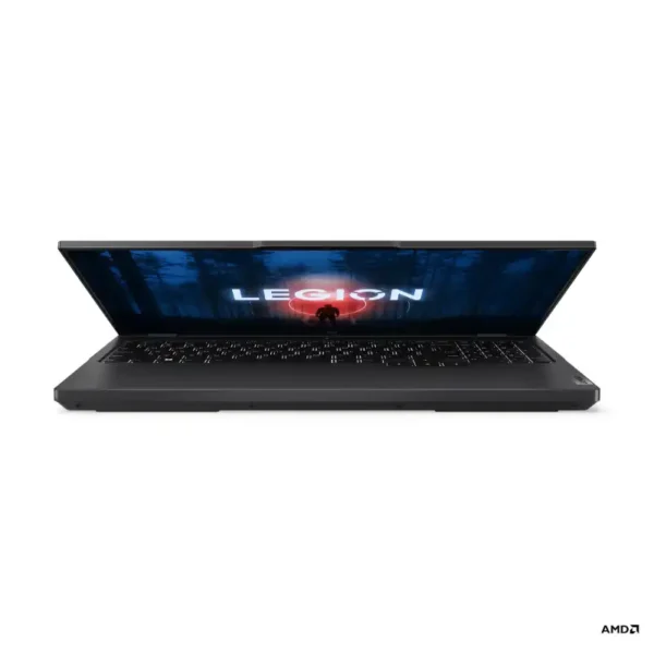 Lenovo Legion Pro 5 16ARX8-82WM00FFIN laptop displaying the Legion logo on a dark, scenic background.