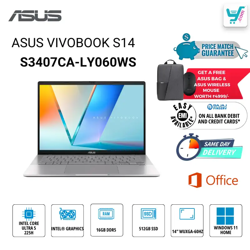 ASUS Vivobook S 14 OLED S3407CA-LY060WS Intel Core Ultra 5 226V Series 2 AI Laptop Bangalore