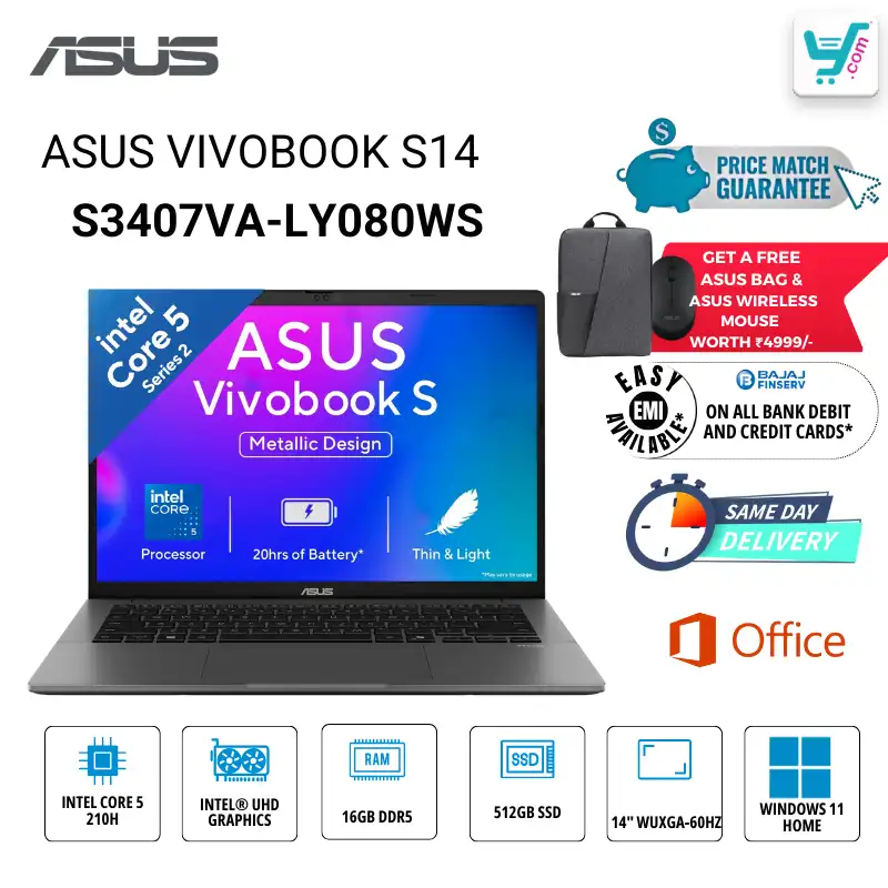 ASUS Vivobook S 14 S3407VA-LY080WS Intel Core Ultra 5 226V Series 2 Laptop Bangalore