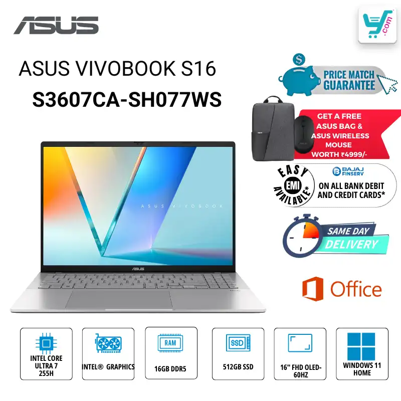 ASUS Vivobook S 16 OLED S3607CA-SH077WS Intel Core Ultra 7 258V Series 2 AI Laptop Bangalore