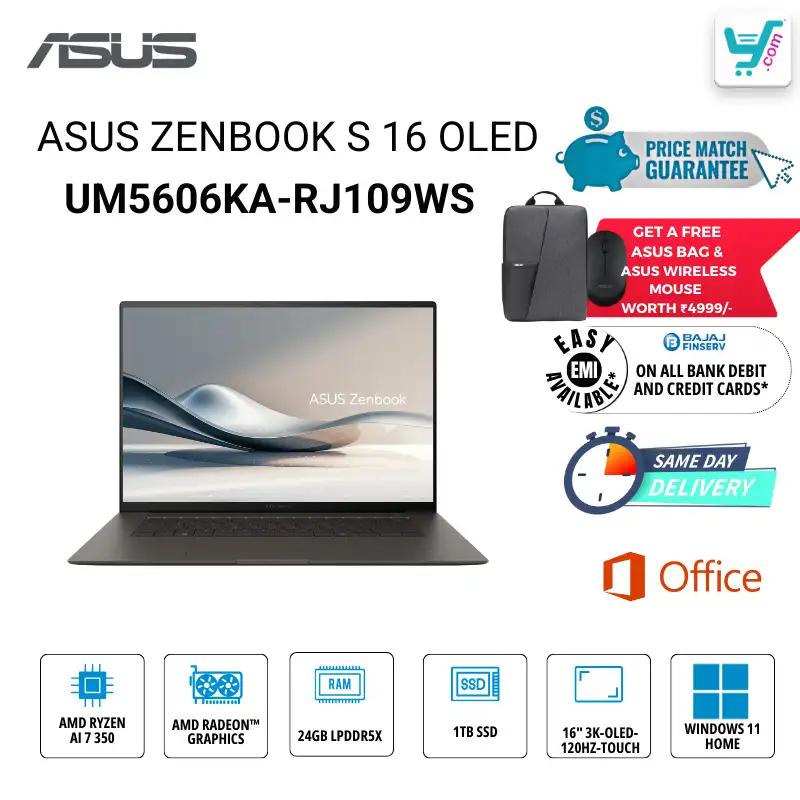ASUS Zenbook S 16 OLED UM5606KA-RJ109WS AMD Ryzen AI 9 HX 370 Laptop Bangalore