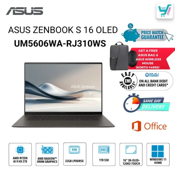 ASUS Zenbook S 16 OLED UM5606WA-RJ310WS AMD Ryzen AI 9 HX 370 AI PC Bangalore