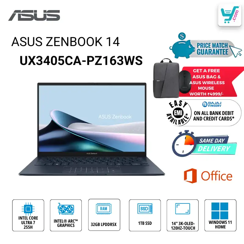 ASUS Zenbook 14 OLED UX3405CA-PZ163WS Intel Core Ultra 5 226V Series 2 AI Laptop Bangalore