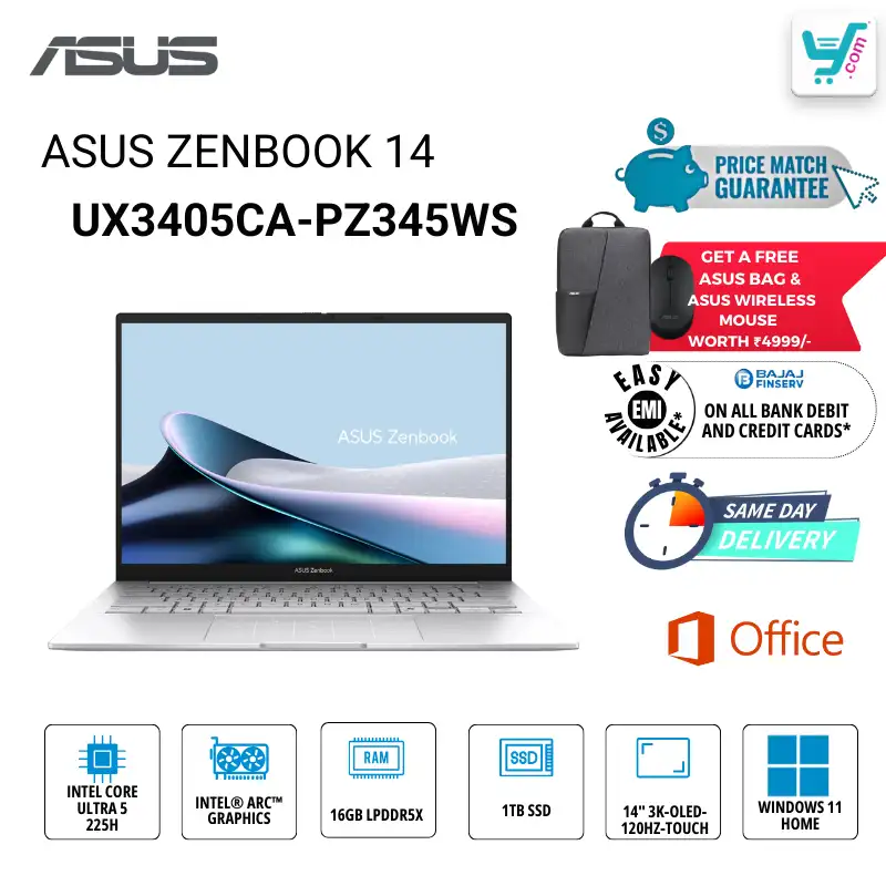 ASUS Zenbook 14 OLED UX3405CA-PZ345WS Intel Core Ultra 5 226V Series 2 AI Laptop Bangalore