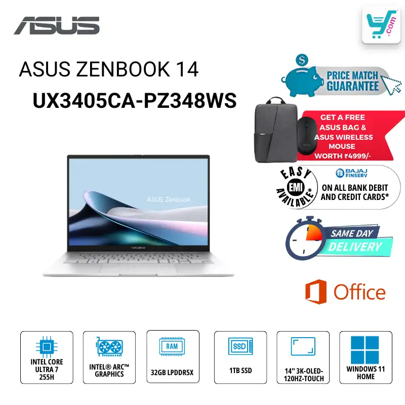 ASUS Zenbook 14 OLED UX3405CA-PZ348WS Intel Core Ultra 7 258V Series 2 AI Laptop Bangalore