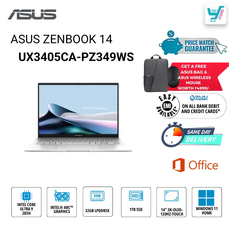 ASUS Zenbook 14 OLED UX3405CA-PZ349WS Intel Core Ultra 7 Series 2 AI Laptop Bangalore