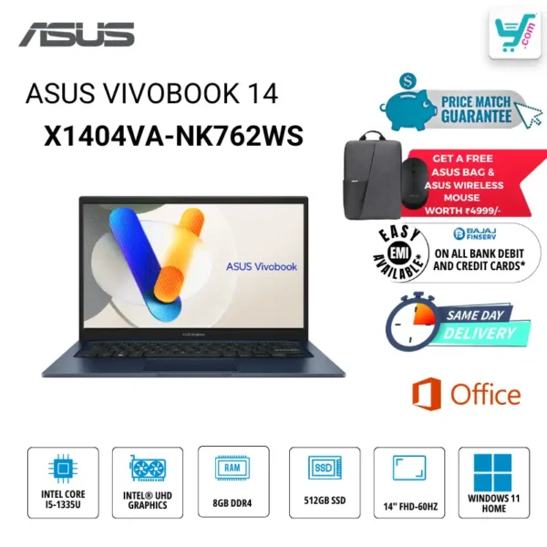 ASUS Vivobook 14 X1404VA-NK762WS i5 13th Gen 16GB RAM Cool Silver Bangalore