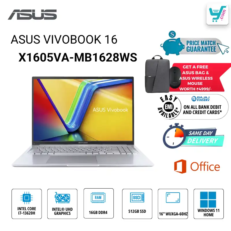 ASUS Vivobook 16 X1605VA-MB1628WS i5-13500H Laptop Bangalore Store