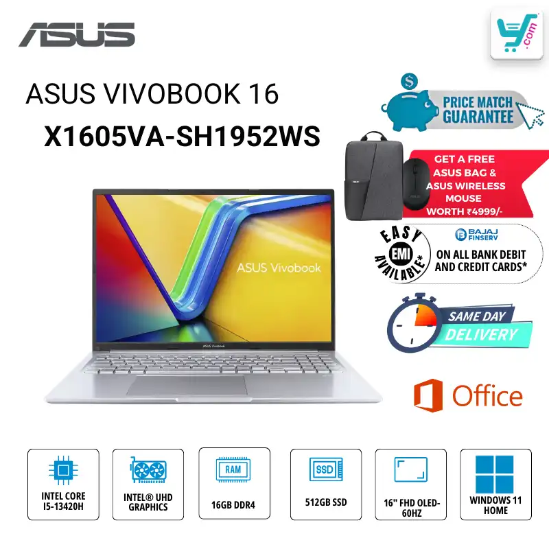 ASUS Vivobook 16 X1605VA-SH1952WS Core i9 13th Gen Laptop Bangalore Store