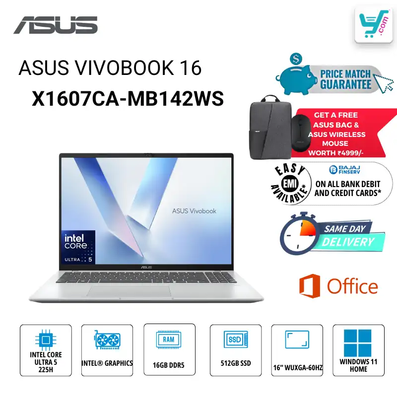 ASUS Vivobook 16 X1607CA-MB142WS Intel Core Ultra 5 AI Laptop Bangalore