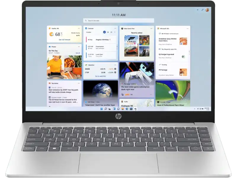 HP Laptop 14-ep0385tu C21ZCPA front view - Natural Silver Intel Core 5 laptop price Bangalore.