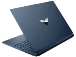 HP Victus 15-fa2103TX BV5E5PA side profile showing thermal vents and chrome logo.