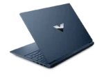 HP Victus 15-fa2203TX CF1J3PA side profile showing slim 2.35cm design and thermal vents.