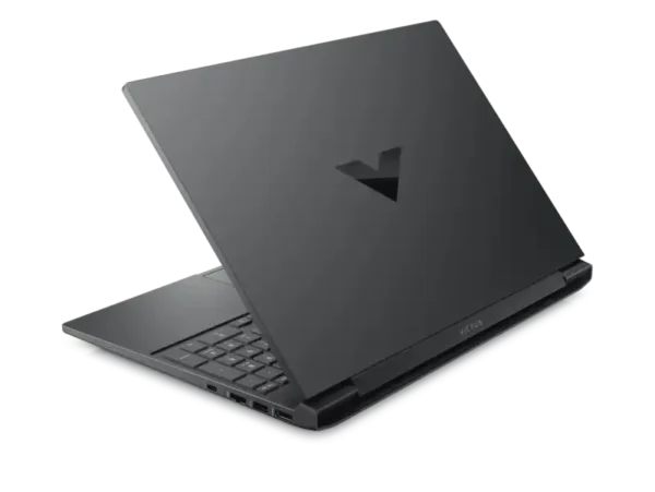 HP Victus 15-fa2381TX C91SXPA side profile showing slim 2.35cm design and thermal vents.