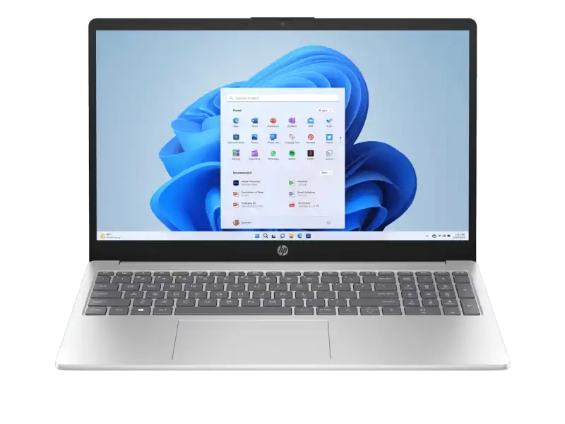 HP Laptop 15-fd0884tu D0PF6PA front view - Natural Silver HP laptop price Bangalore.