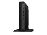 HP Pro Mini 400 G9 C1UE5AT ultra-small form factor next to a monitor.