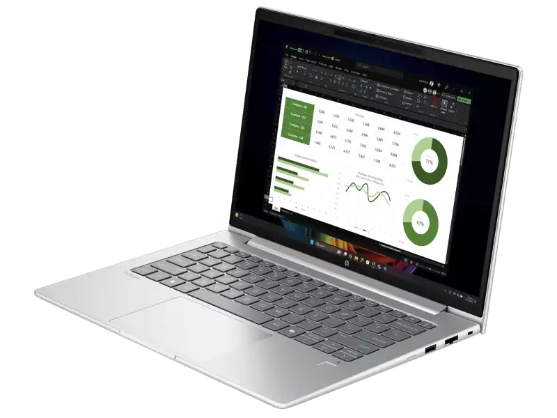 HP ProBook 4 G1q C22NHAT side profile showing Pike Silver aluminum authorized dealer.