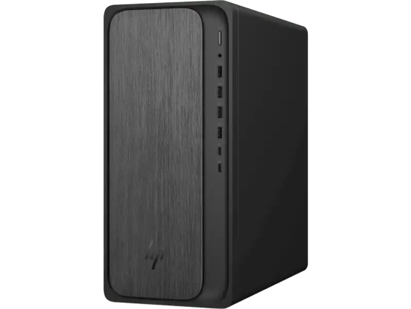 HP OmniDesk M02-F1004in 282K2PA side profile showing slim tower design.