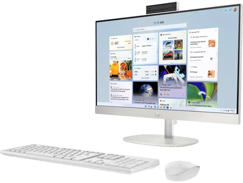 HP All-in-One 24-cr0023in 82S66PA display showing high-res IPS panel.