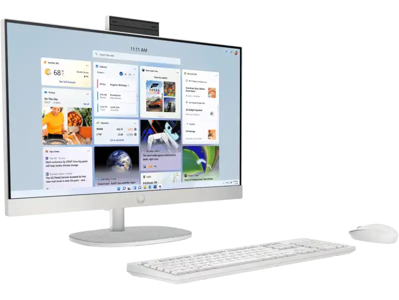 HP All-in-One 24-cr0271in D31SRPA side profile slim space-saving design.