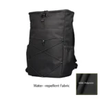 Black ASUS TUF Gaming Backpack VP5700 with water-repellent fabric and 600D polyester.
