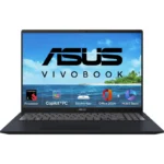 ASUS VivoBook 16 laptop open front view showing Snapdragon X processor Copilot+PC backlit keyboard Office 2024 M365 features