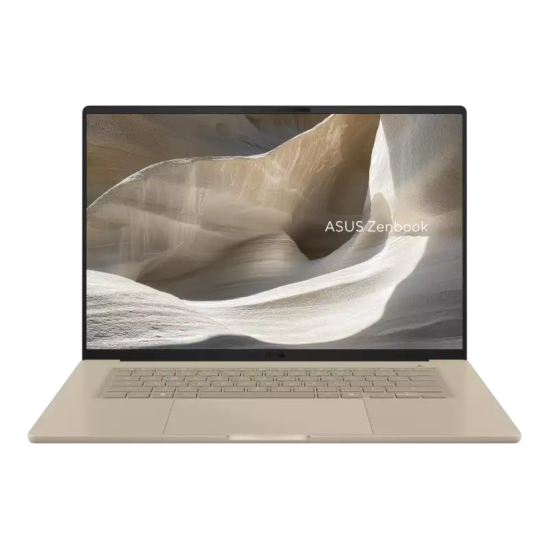 ASUS Zenbook A16 OLED UX3607OA-SQ083WS laptop with Snapdragon X Plus, 48GB RAM, 512GB SSD, and 16-inch display.